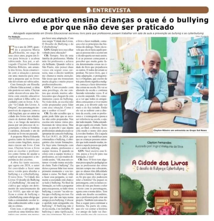 Livro educativo ensina crianças o que é o bulling